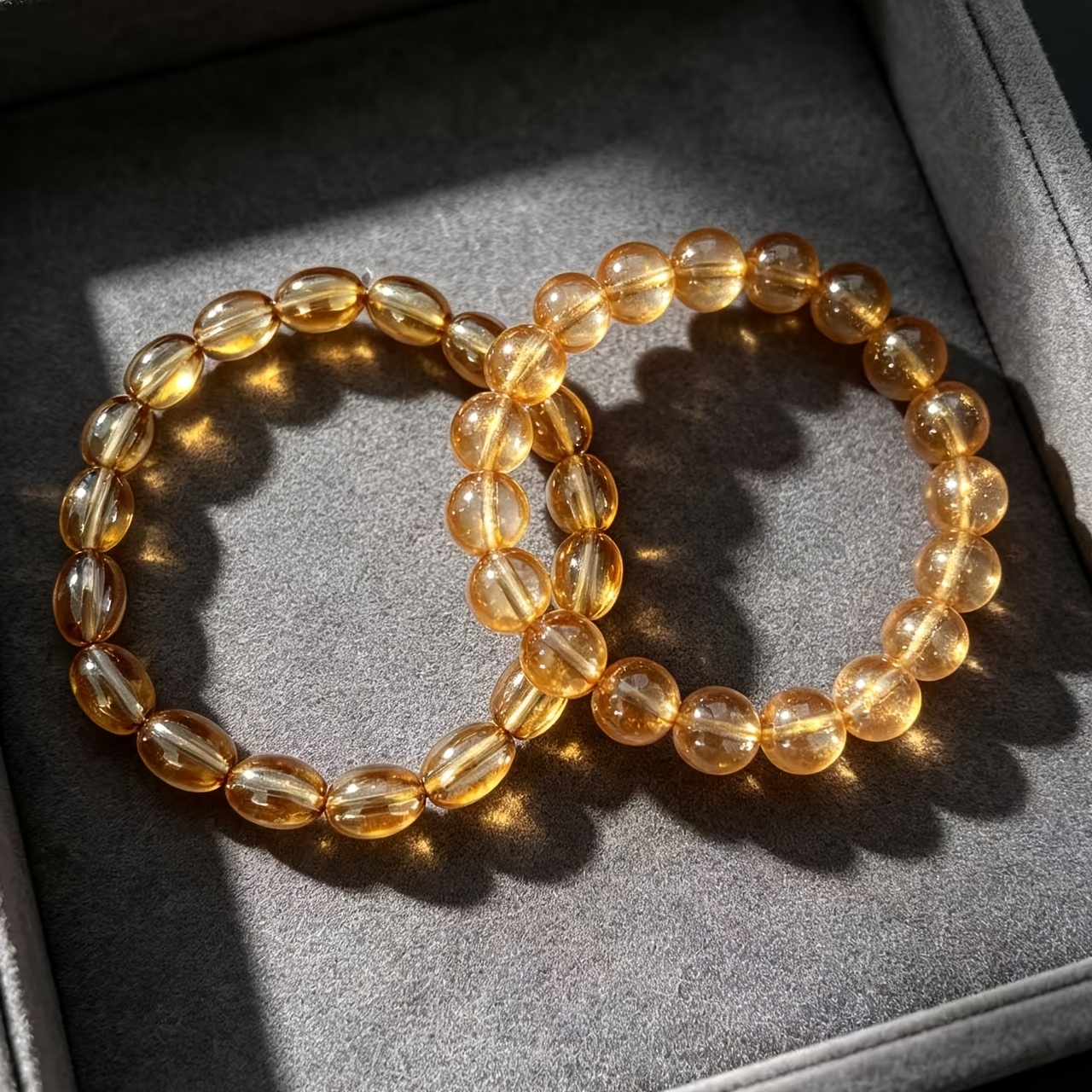 Golden Glitter Wealth Bracelet, Unisex Beaded Set
